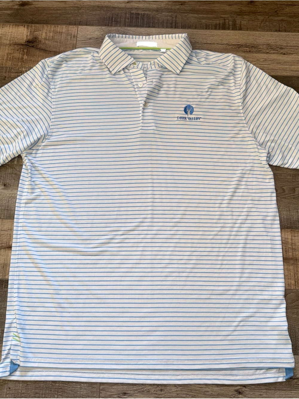 Tasc performance cloud polo Men’s Light Blue Striped Shirt